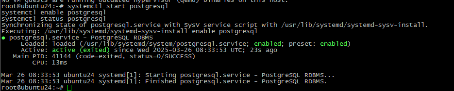 postgresql status